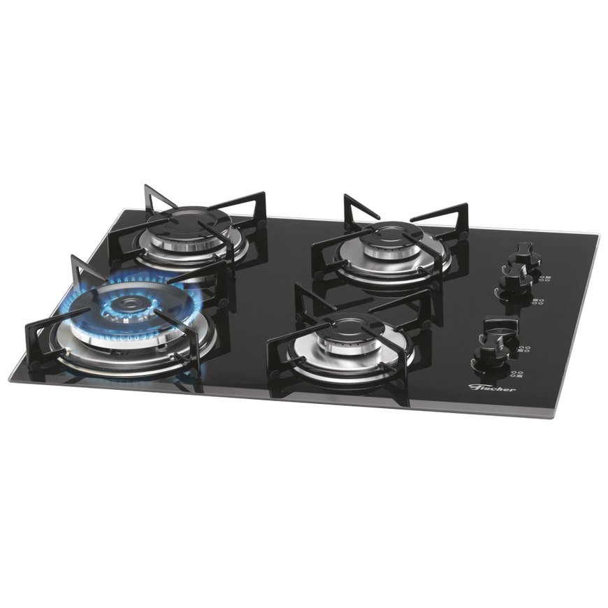 Fogão Cooktop Fischer 4Q TC Gás Mesa Vidro 9788 12916