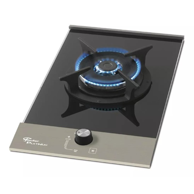 fogo cooktop fischer 1q tc platinium gas mesa vidro