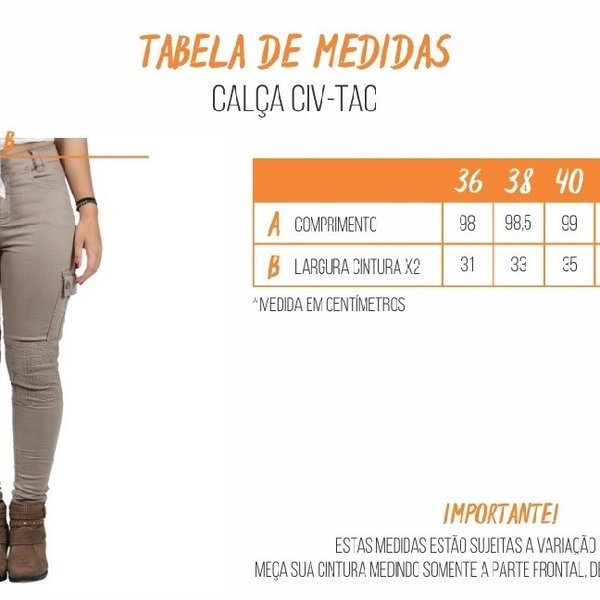 calca feminina civ tac