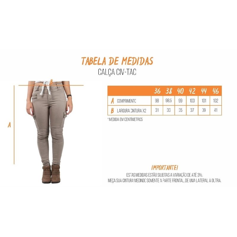 calca feminina civ tac