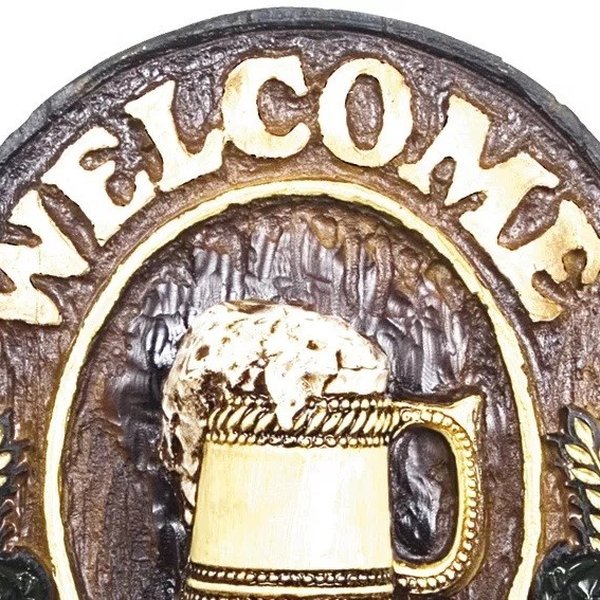 placa de parede em resina welcome friends chopp