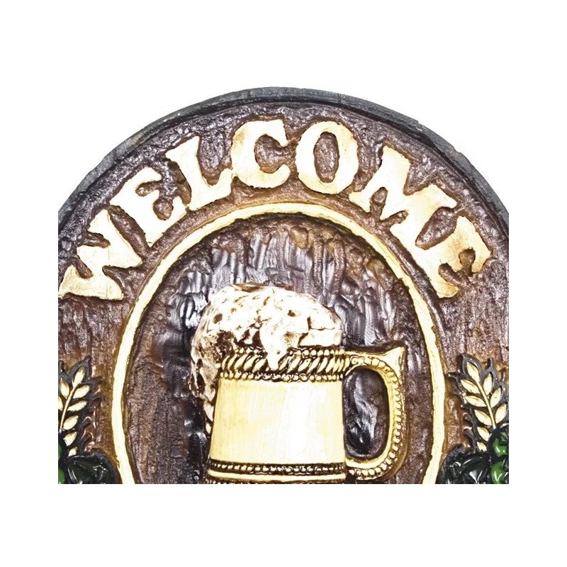 placa de parede em resina welcome friends chopp