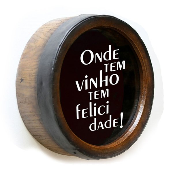 quadro kg porta rolhas redondo felicidade grande1072