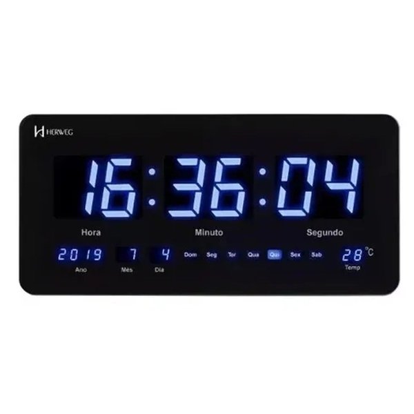 relogio de parede herweg digital preto 6492 034