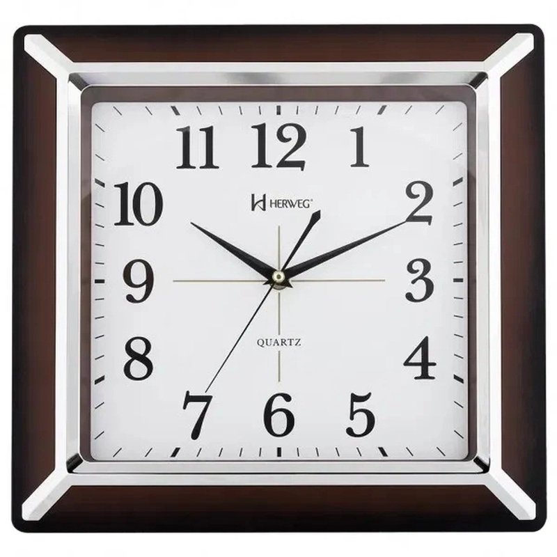 relogio de parede herweg 6268 109 marrom