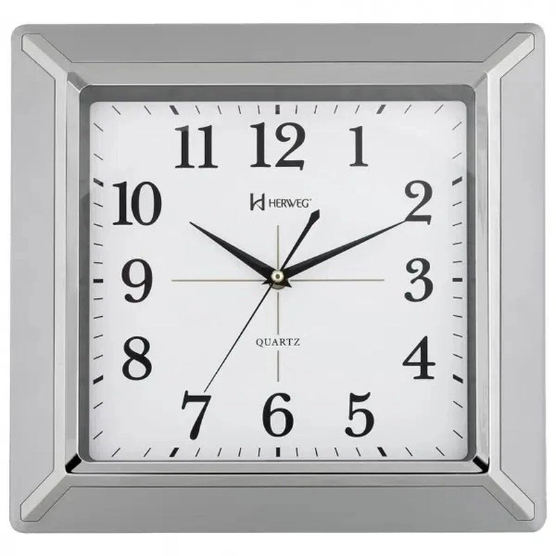 relogio de parede herweg 6269 070 prata