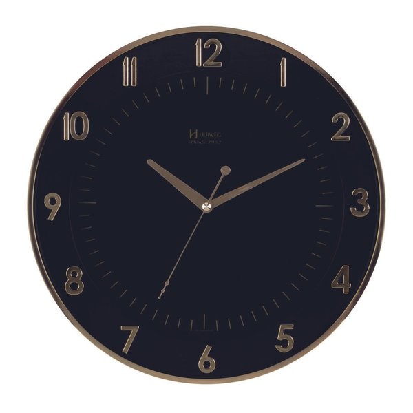 relogio 6803 parede 35cm tic tac preto dourado ouro herweg