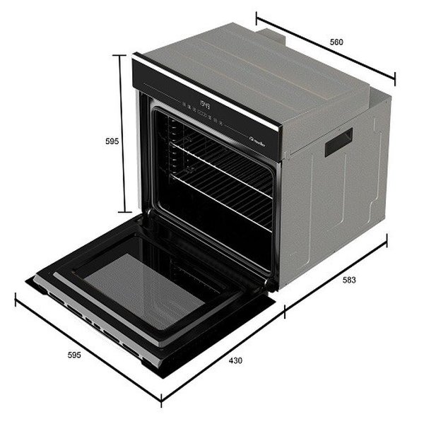 forno eletrico digital de embutir mueller preto 68 litros 4