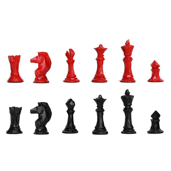 pecas de xadrez kg de resina colecao geometrico