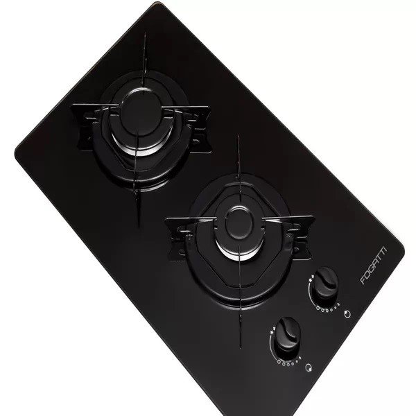 cooktop 2 bocas mesa em vidro preto fogatti esmaltado