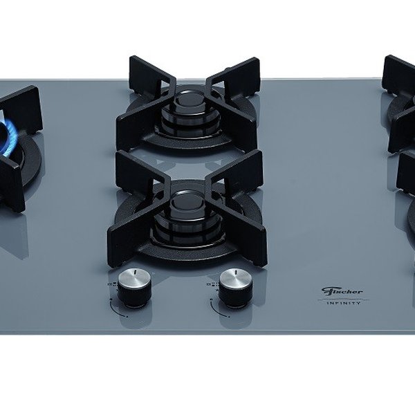 fogao cooktop fischer 5q tc infinity duo gas mesa vidro eiger 1