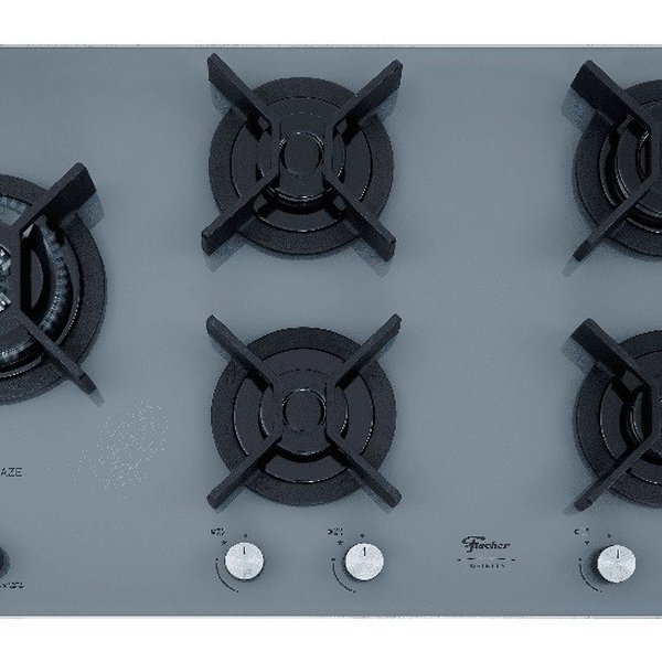 fogao cooktop fischer 5q tc infinity duo gas mesa vidro eiger 4