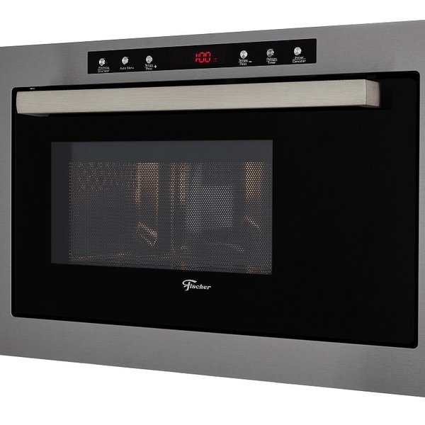 forno micro ondas fischer de embutir 25l com dourador inox1