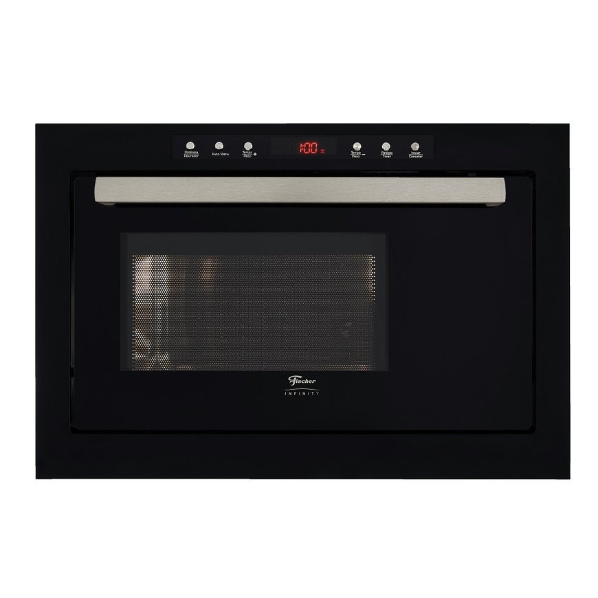 forno micro ondas fischer de embutir 25l com dourador preto3
