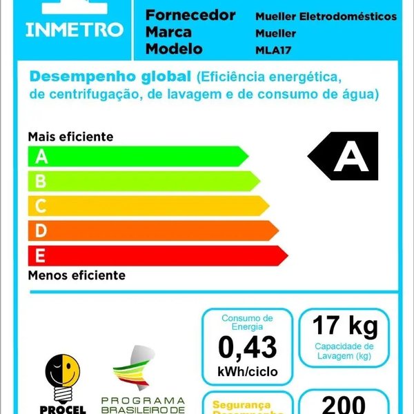 17kg maquina de lavar mueller 17kg com ultracentrifugacao e ciclo rapido mla17 10