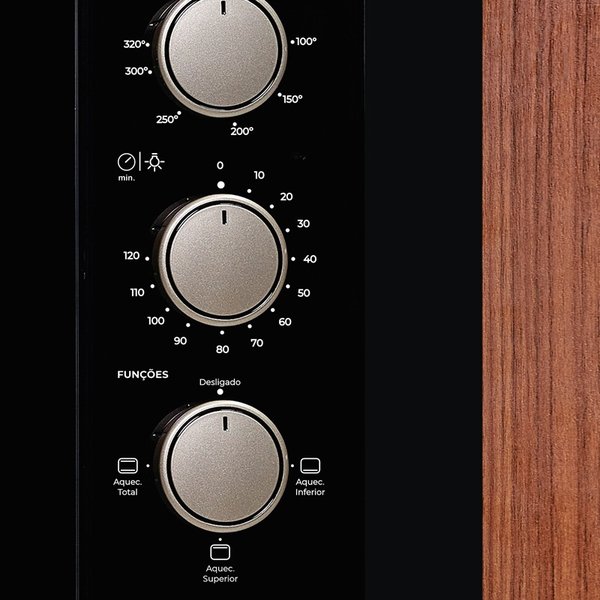 forno eletrico de embutir fischer 48l preto fit line 5