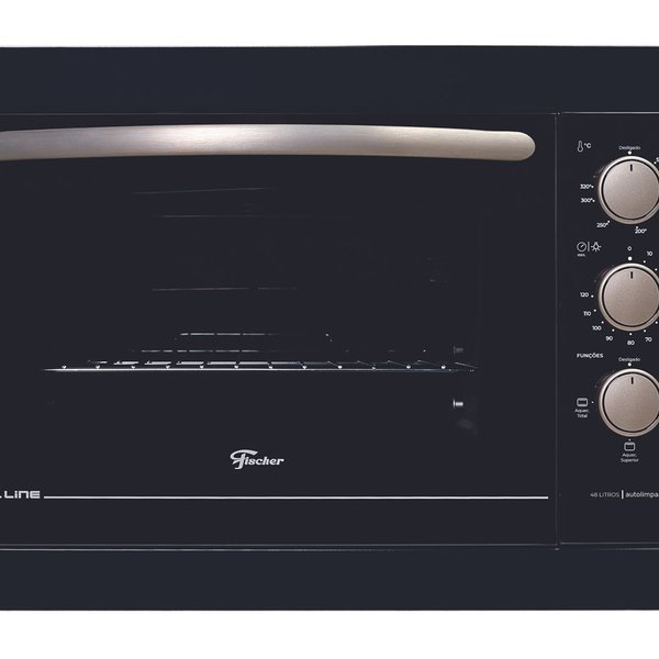 forno eletrico de embutir fischer 48l preto fit line 7