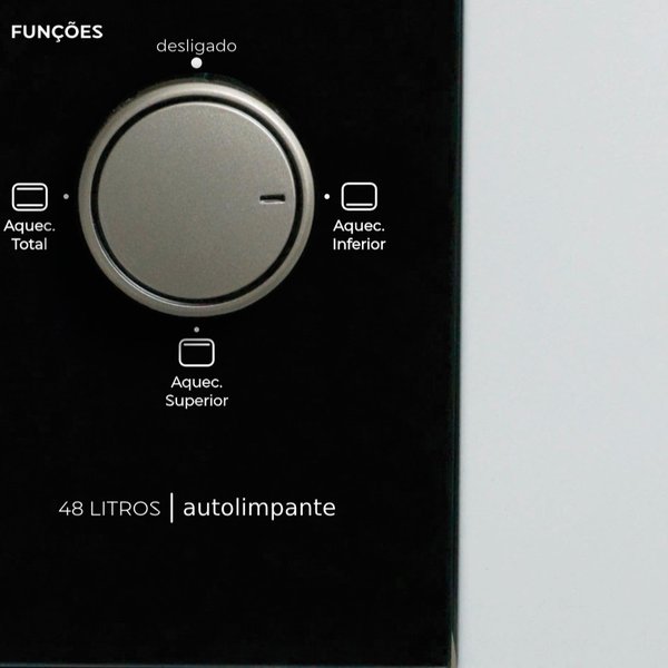 forno eletrico fischer fit line embutir 48l frontal branco copia