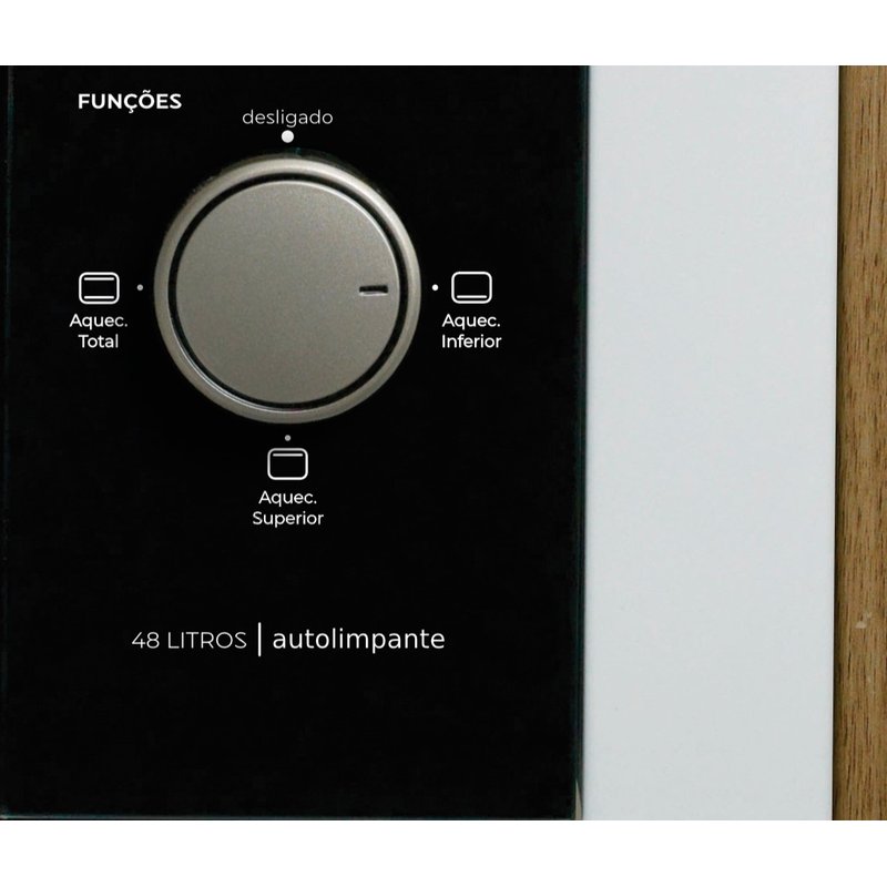 forno eletrico fischer fit line embutir 48l frontal branco copia