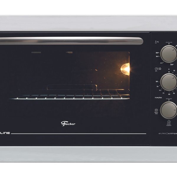 forno eletrico fischer fit line embutir 48l frontal branco 1