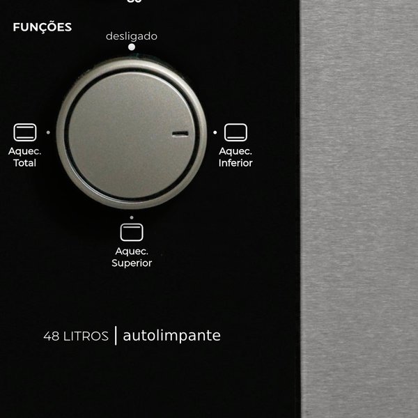 forno eletrico fischer fit line embutir 48l frontal inox 1