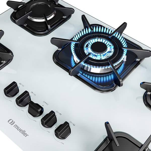 cooktop perspectiva chama acesa