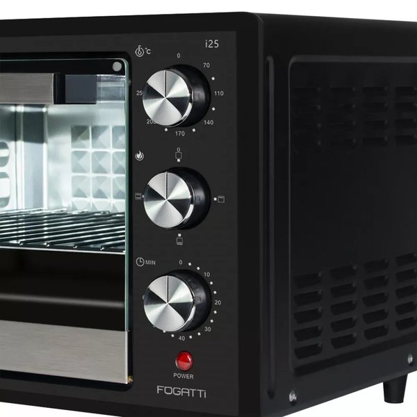 forno eletrico de bancada 25 litros fogatti black i25 3