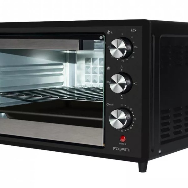 forno eletrico de bancada 25 litros fogatti black i25