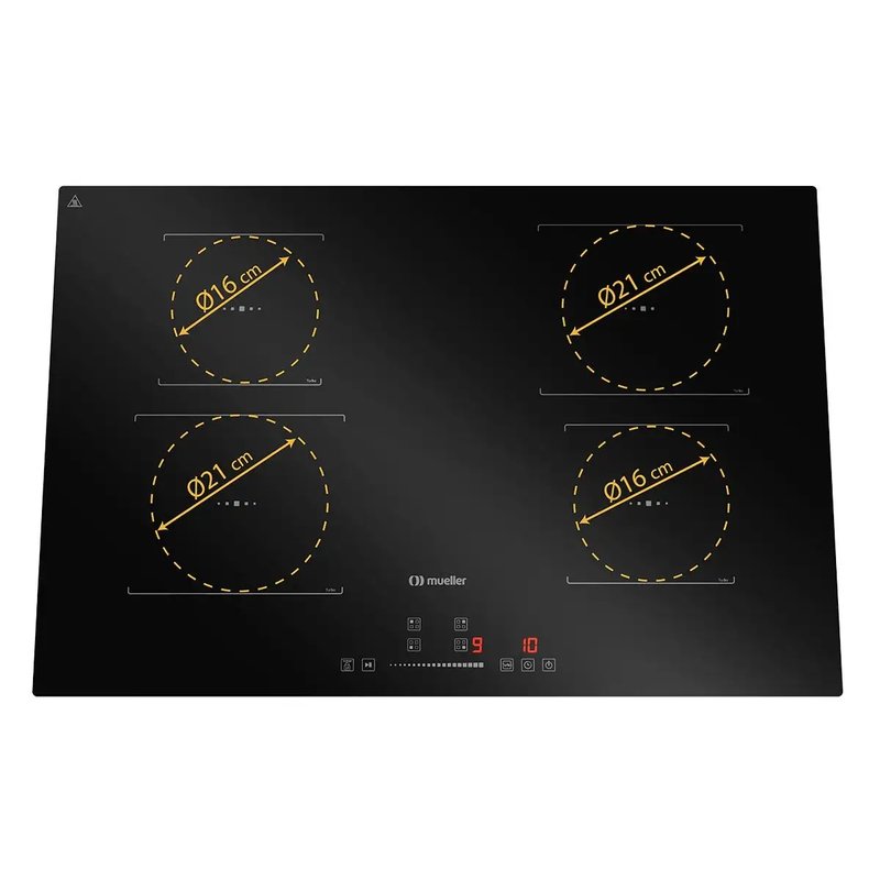 cooktop mueller 4 bocas de inducao com superturbo mcn4bl 220v 3