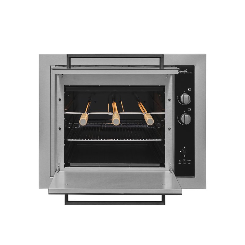 churrasqueira embutir 3e inox aberto
