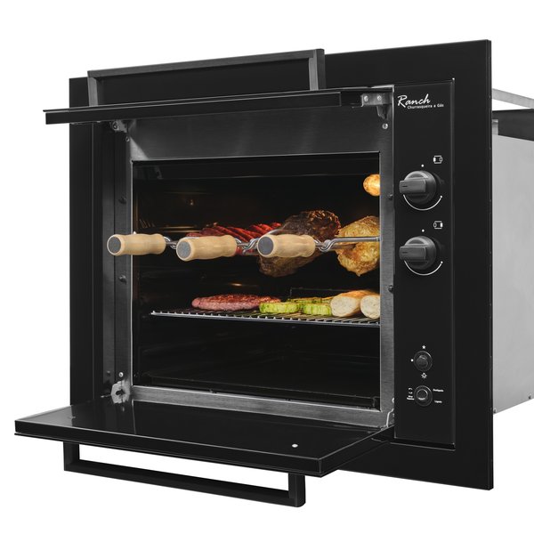 churrasqueira embutir 3e preto lateral aberto